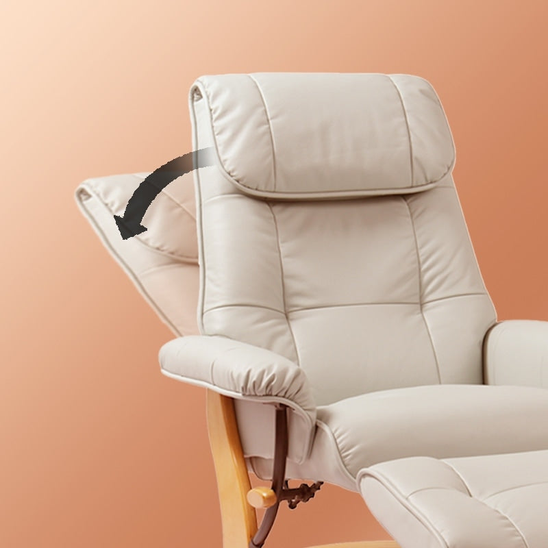 Poltrona reclinabile e pouf in pelle pieno fiore Copper Grove Caret