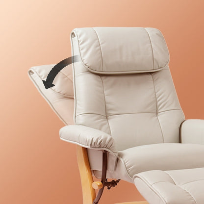 Poltrona reclinabile e pouf in pelle pieno fiore Copper Grove Caret