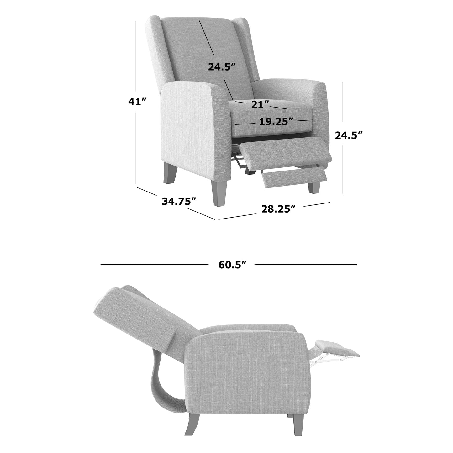 Poltrona reclinabile con schienale regolabile Copper Grove Cori