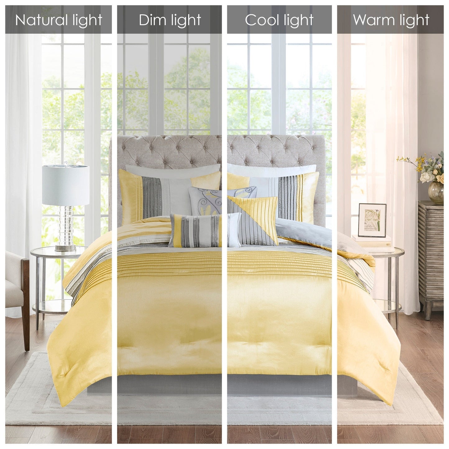 Set copripiumino Copper Grove Kiston Yellow da 7 pezzi