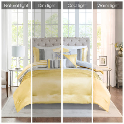 Set copripiumino Copper Grove Kiston Yellow da 7 pezzi