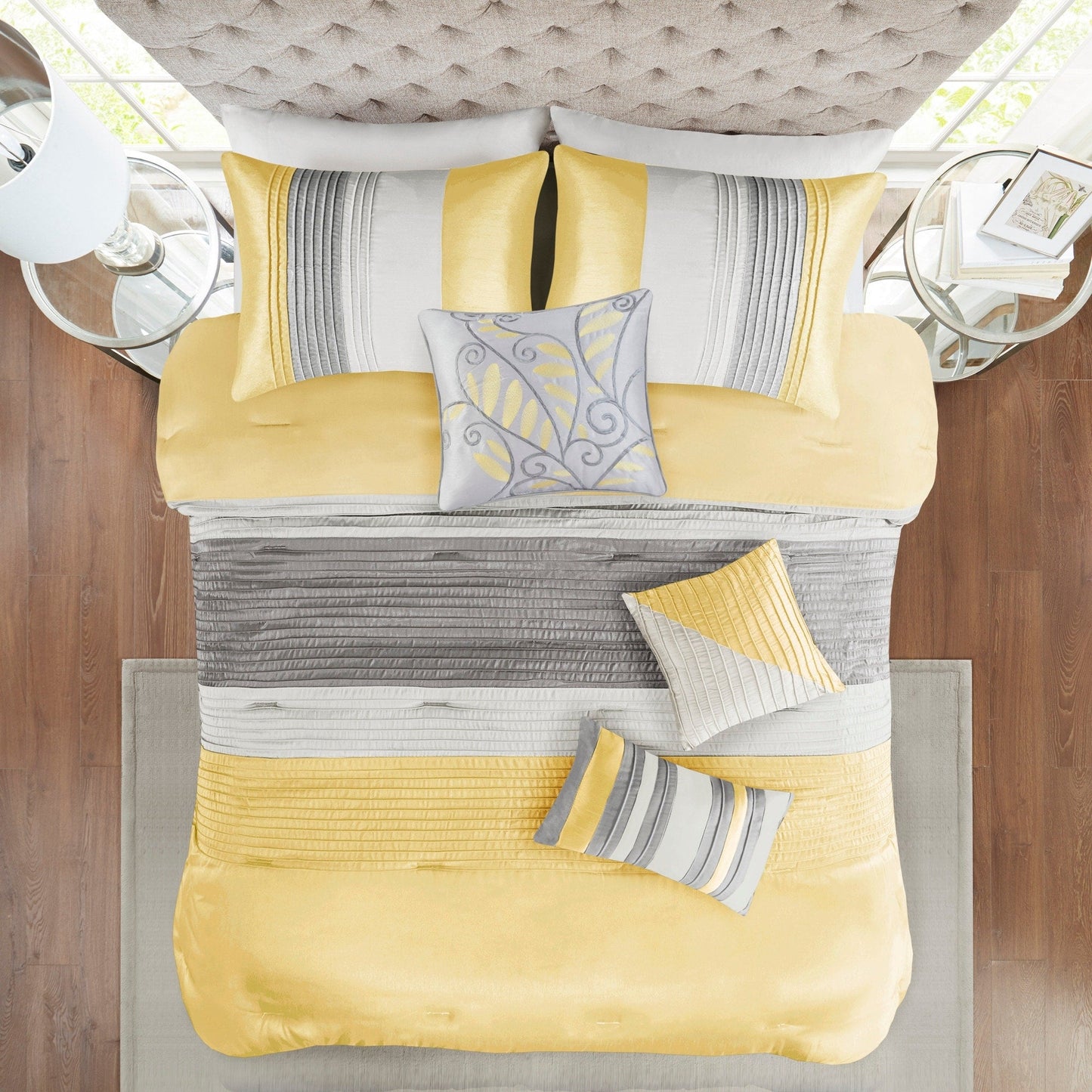 Set copripiumino Copper Grove Kiston Yellow da 7 pezzi