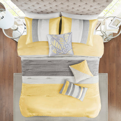 Set copripiumino Copper Grove Kiston Yellow da 7 pezzi