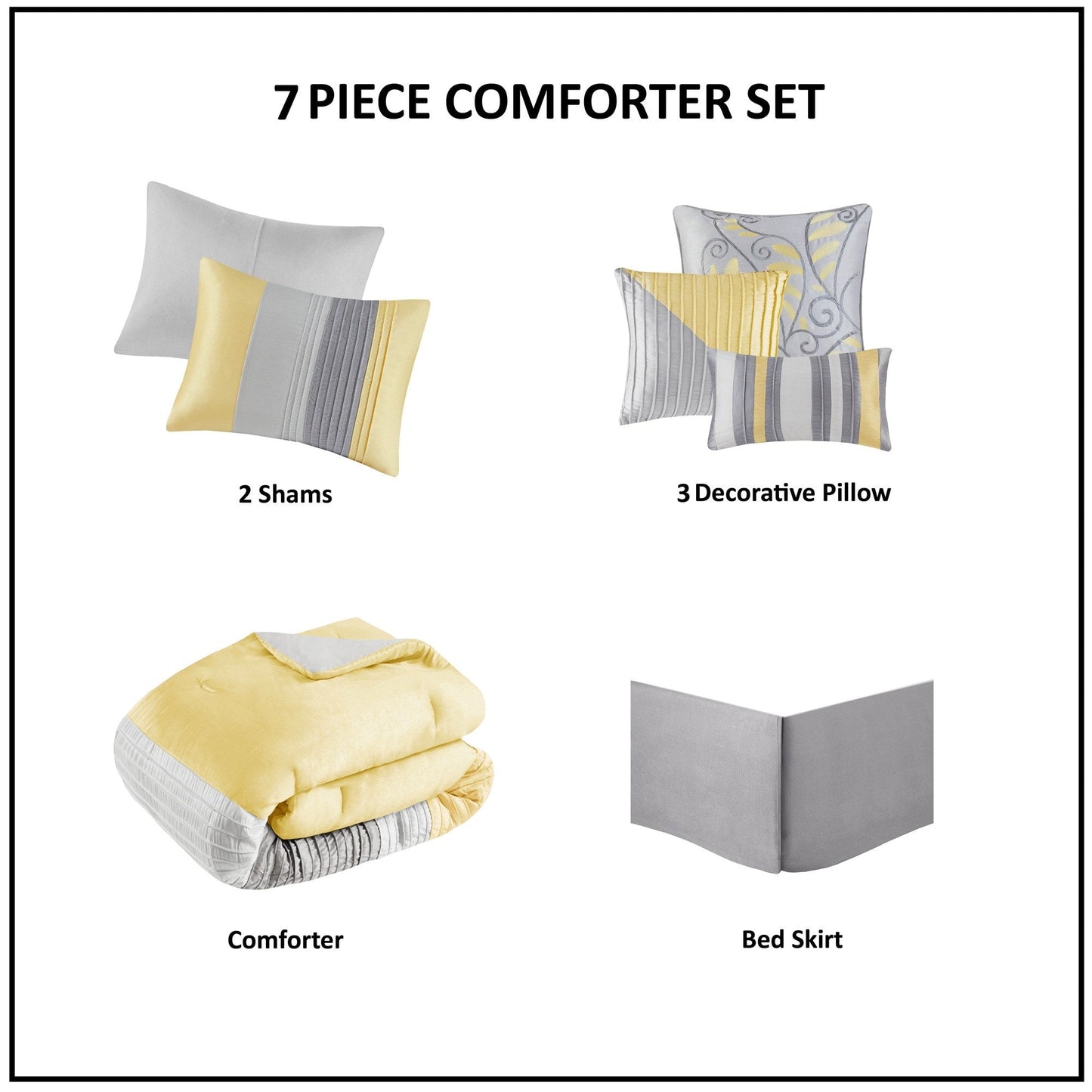 Set copripiumino Copper Grove Kiston Yellow da 7 pezzi