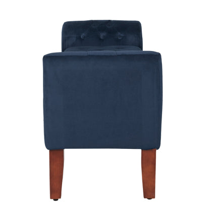 Panca/divano contenitore in velluto blu navy Malakoff Copper Grove