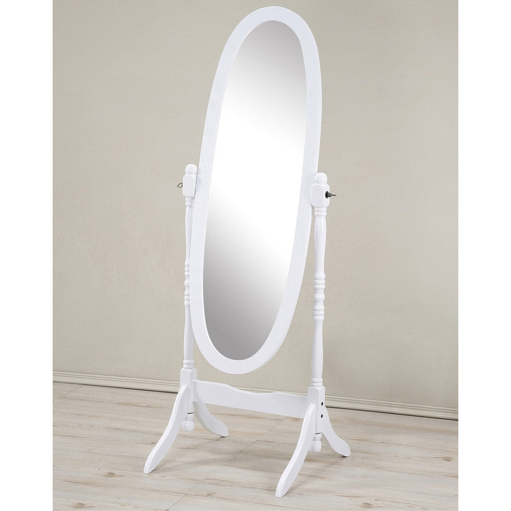 Specchio a bilico tradizionale con pavimento in legno, Roundhill Furniture Copper Grove Monks Hood