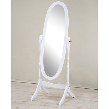 Specchio a bilico tradizionale con pavimento in legno, Roundhill Furniture Copper Grove Monks Hood