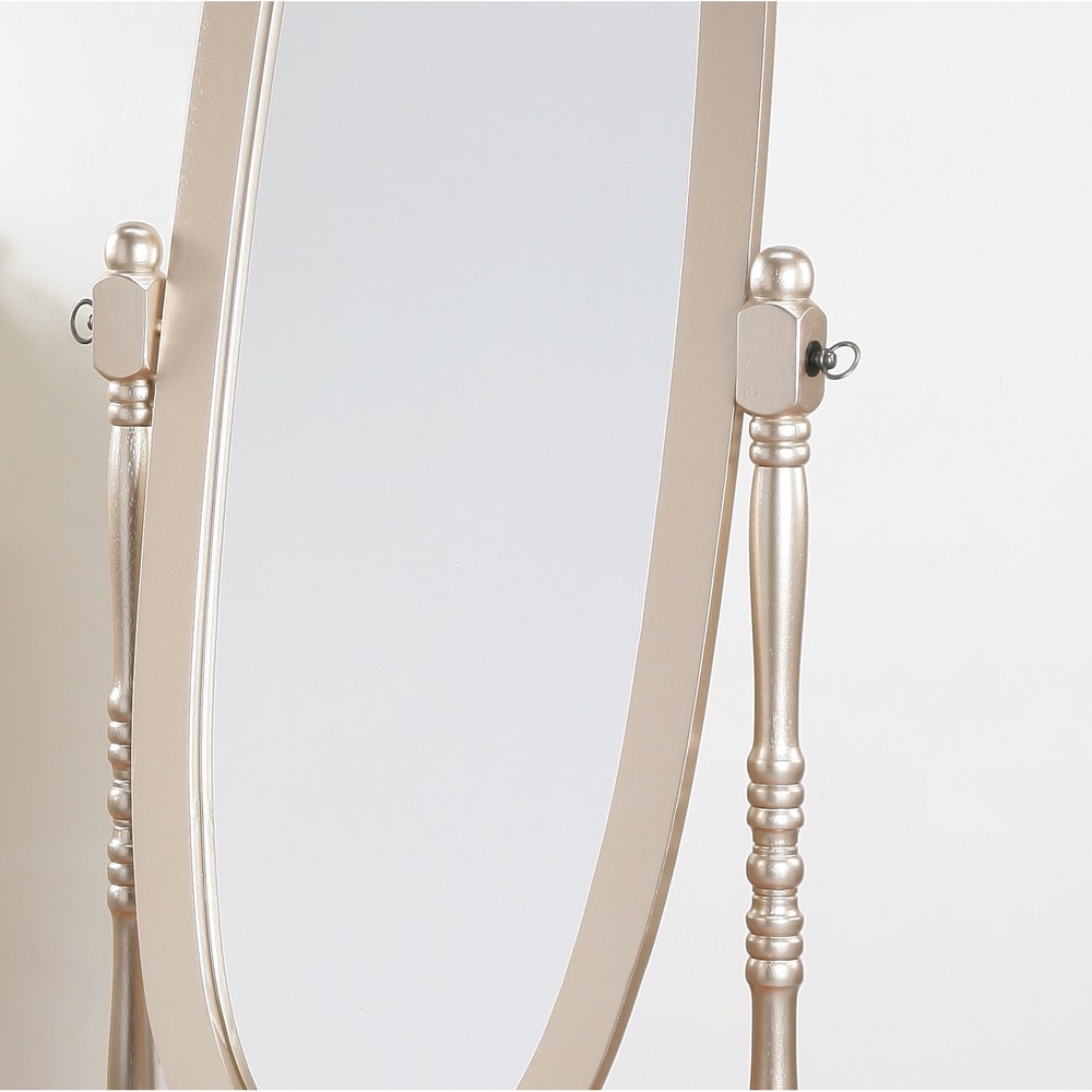 Specchio a bilico tradizionale con pavimento in legno, Roundhill Furniture Copper Grove Monks Hood