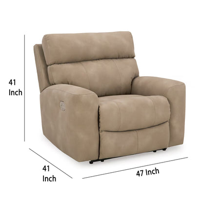 Poltrona reclinabile elettrica Corbin, regolabile, porta USB, similpelle marrone