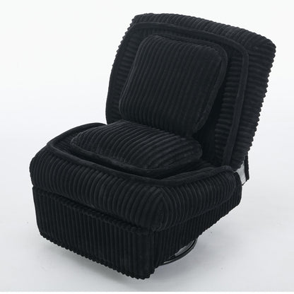 Poltrona reclinabile girevole a 360° in velluto a coste con cuscini