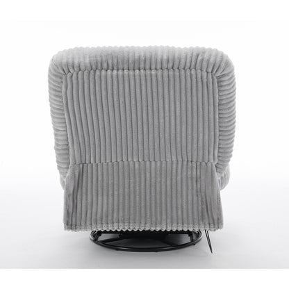 Poltrona reclinabile girevole a 360° in velluto a coste con cuscini