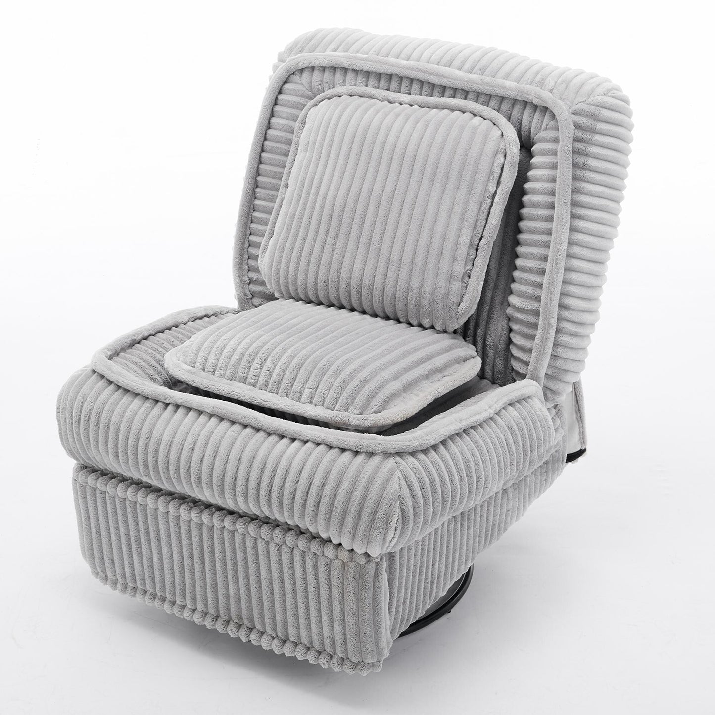 Poltrona reclinabile girevole a 360° in velluto a coste con cuscini