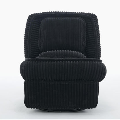 Poltrona reclinabile girevole a 360° in velluto a coste con cuscini