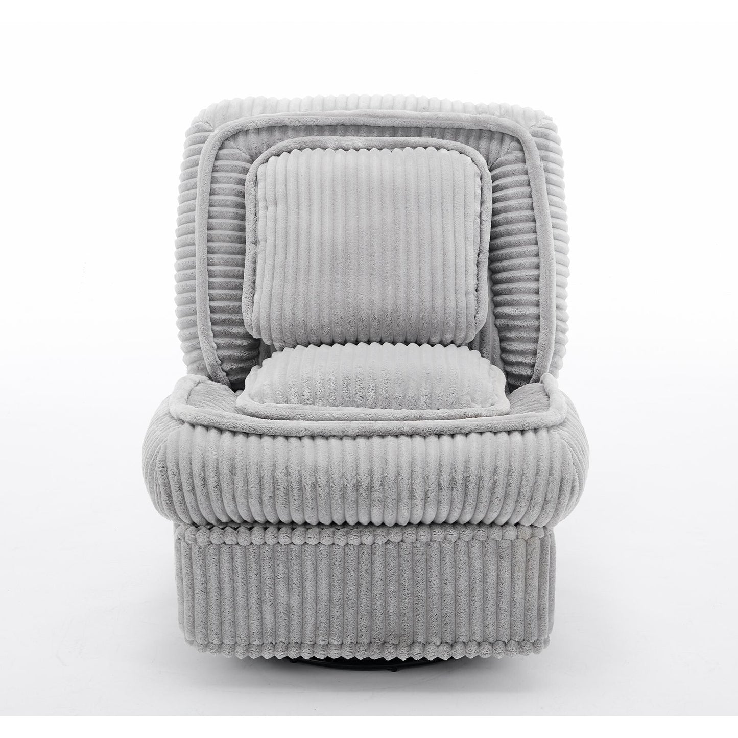 Poltrona reclinabile girevole a 360° in velluto a coste con cuscini