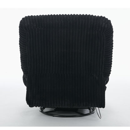 Poltrona reclinabile girevole a 360° in velluto a coste con cuscini