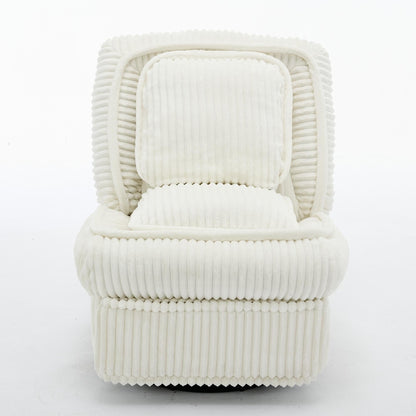 Poltrona reclinabile girevole a 360° in velluto a coste con cuscini