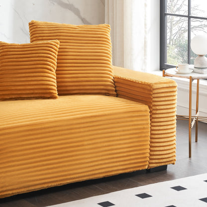 Divano a 4 posti in velluto a coste con cuscini decorativi