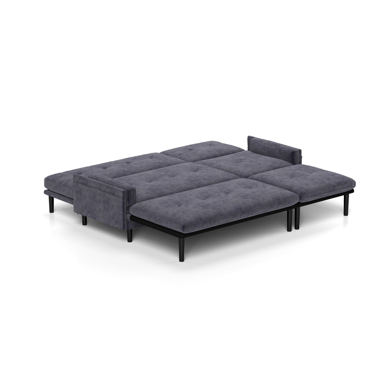 Divano a 3 posti regolabile in velluto a coste e letto per gli ospiti