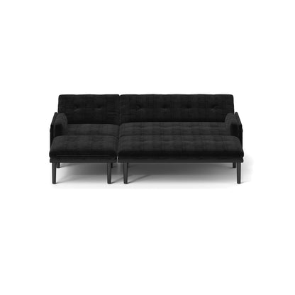 Divano a 3 posti regolabile in velluto a coste e letto per gli ospiti