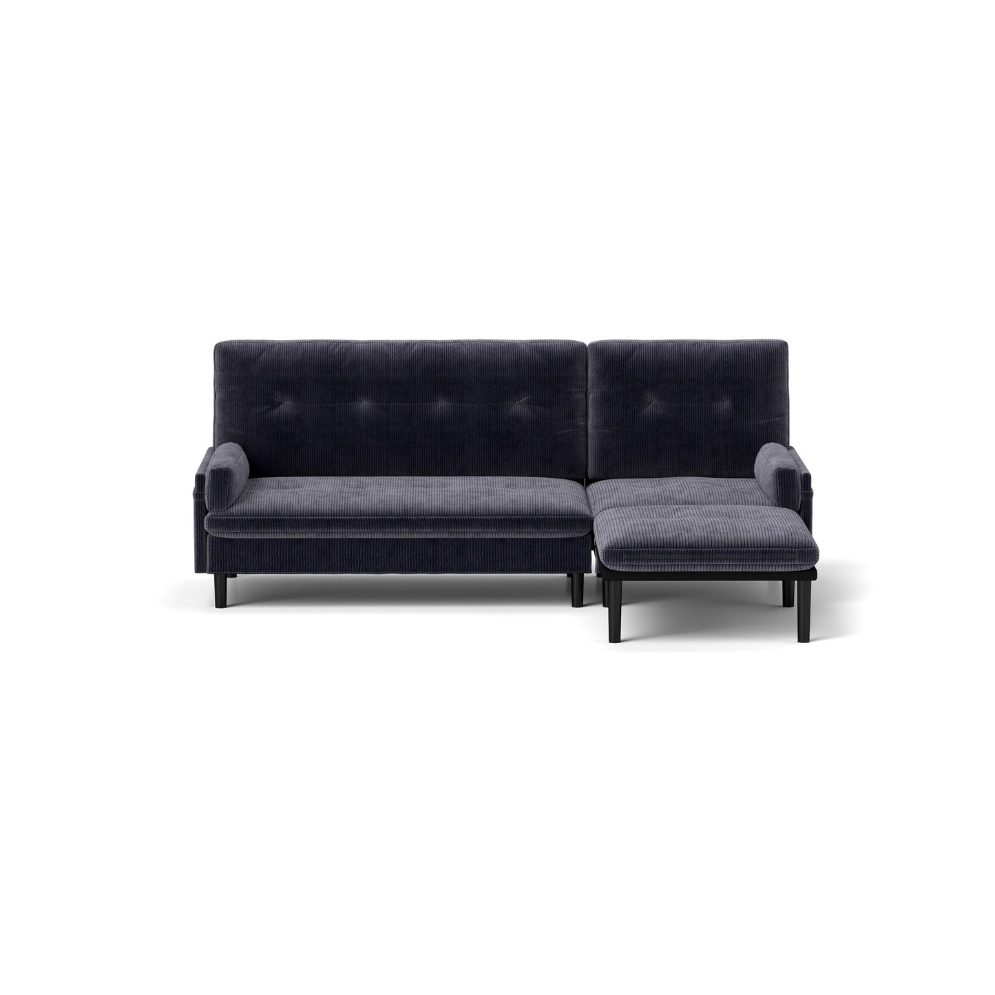 Divano a 3 posti regolabile in velluto a coste e letto per gli ospiti