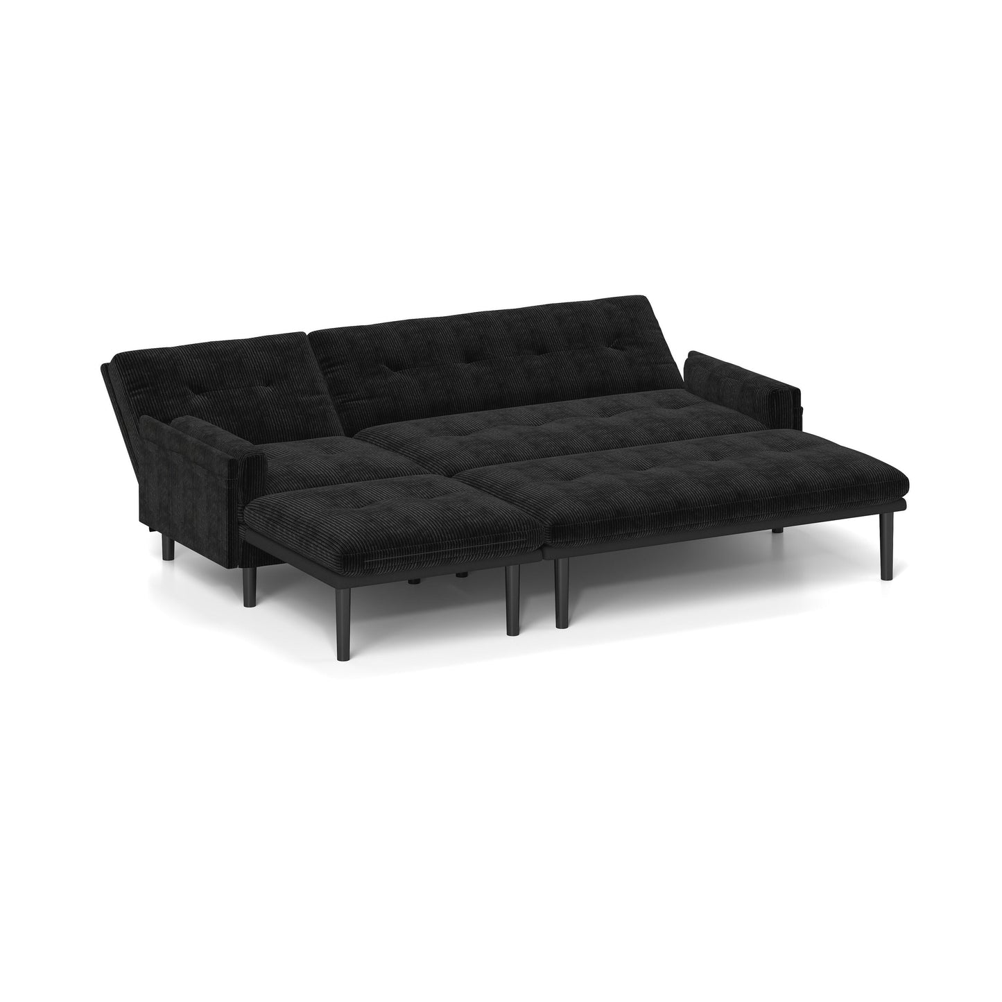 Divano a 3 posti regolabile in velluto a coste e letto per gli ospiti