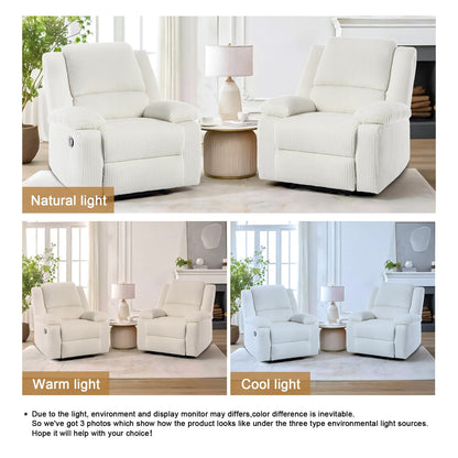 Poltrona reclinabile regolabile in velluto a coste per soggiorno