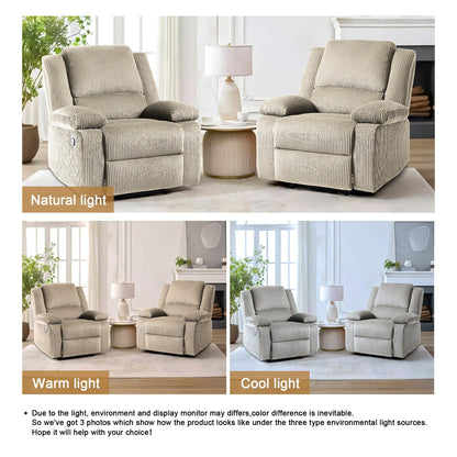 Poltrona reclinabile regolabile in velluto a coste per soggiorno