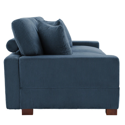 Divano componibile modulare in velluto a coste con cuscini