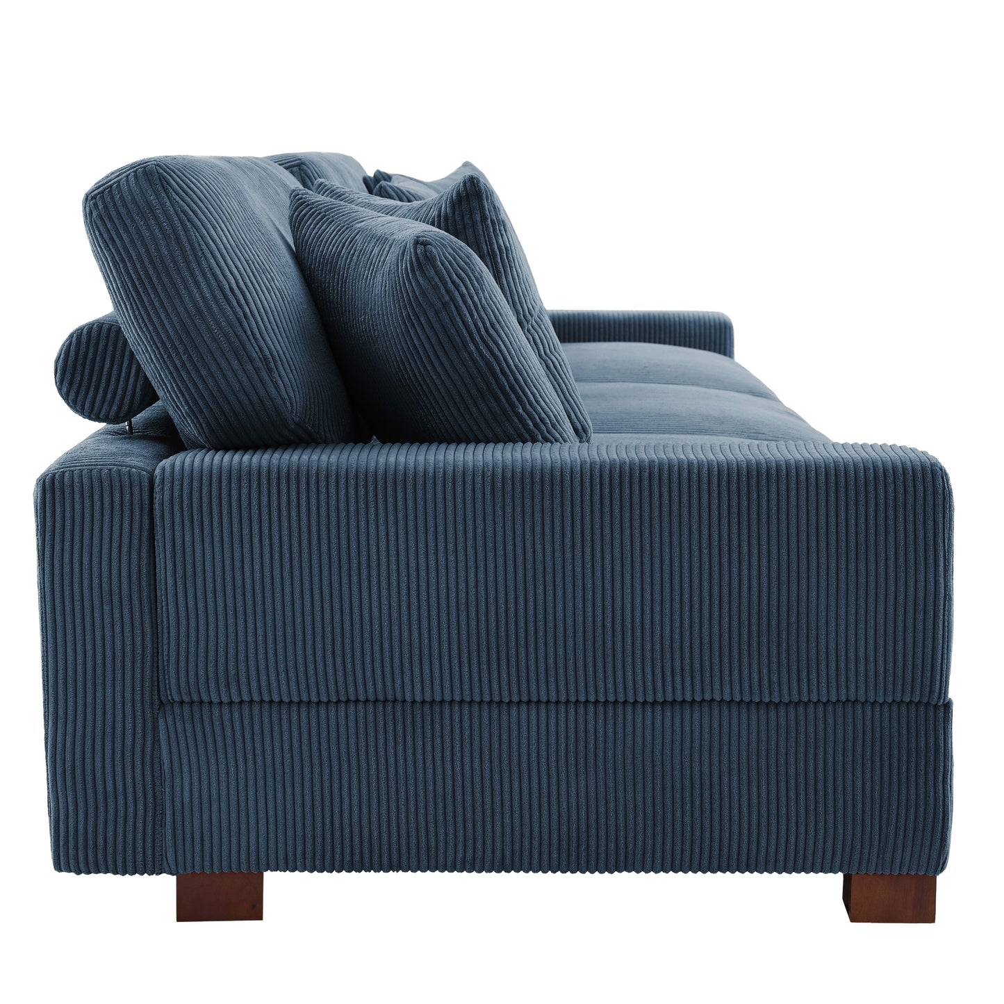 Divano componibile modulare in velluto a coste con cuscini