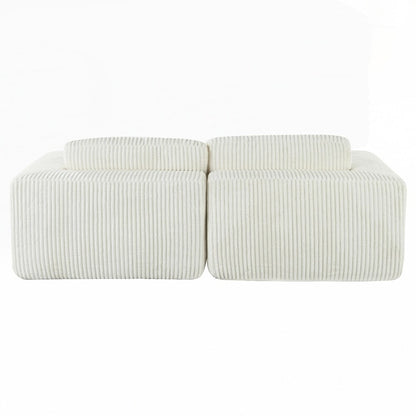 Divano letto matrimoniale in velluto a coste con 2 cuscini