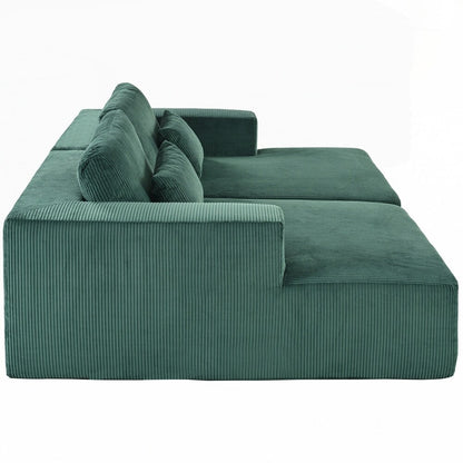 Divano letto matrimoniale in velluto a coste con 2 cuscini