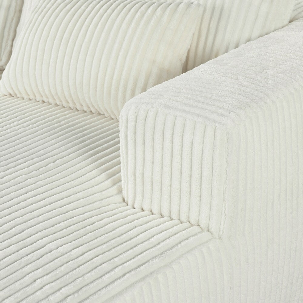 Divano letto matrimoniale in velluto a coste con 2 cuscini