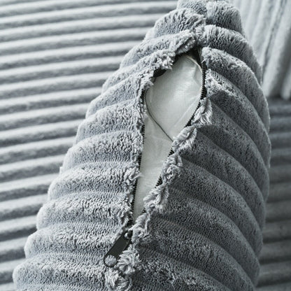 Divano letto matrimoniale in velluto a coste con 2 cuscini