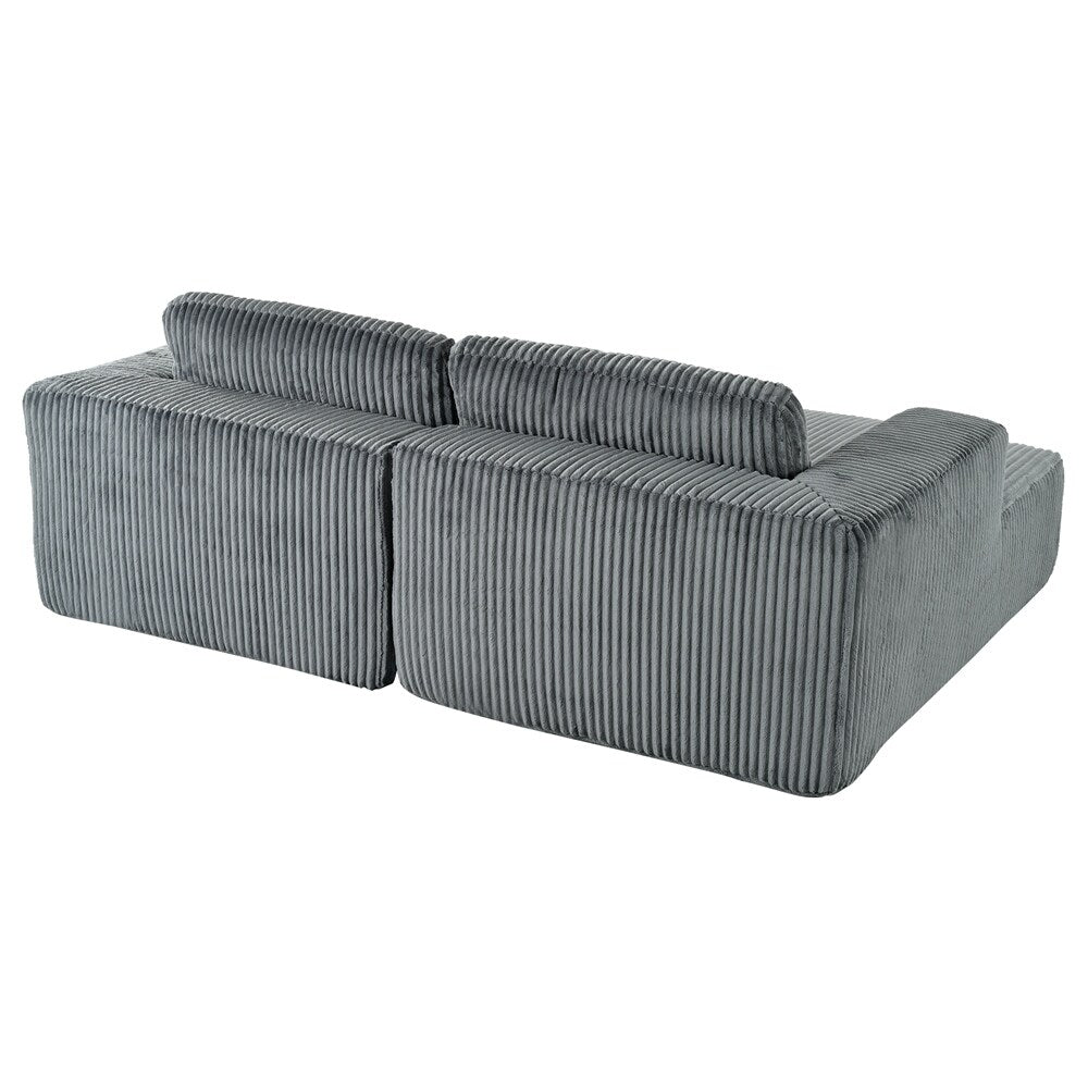 Divano letto matrimoniale in velluto a coste con 2 cuscini