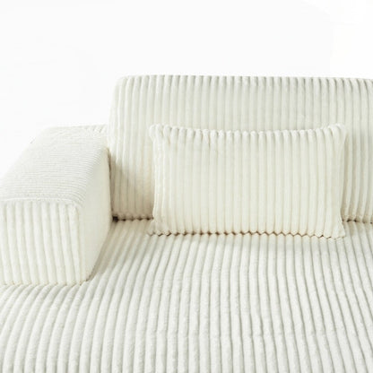 Divano letto matrimoniale in velluto a coste con 2 cuscini