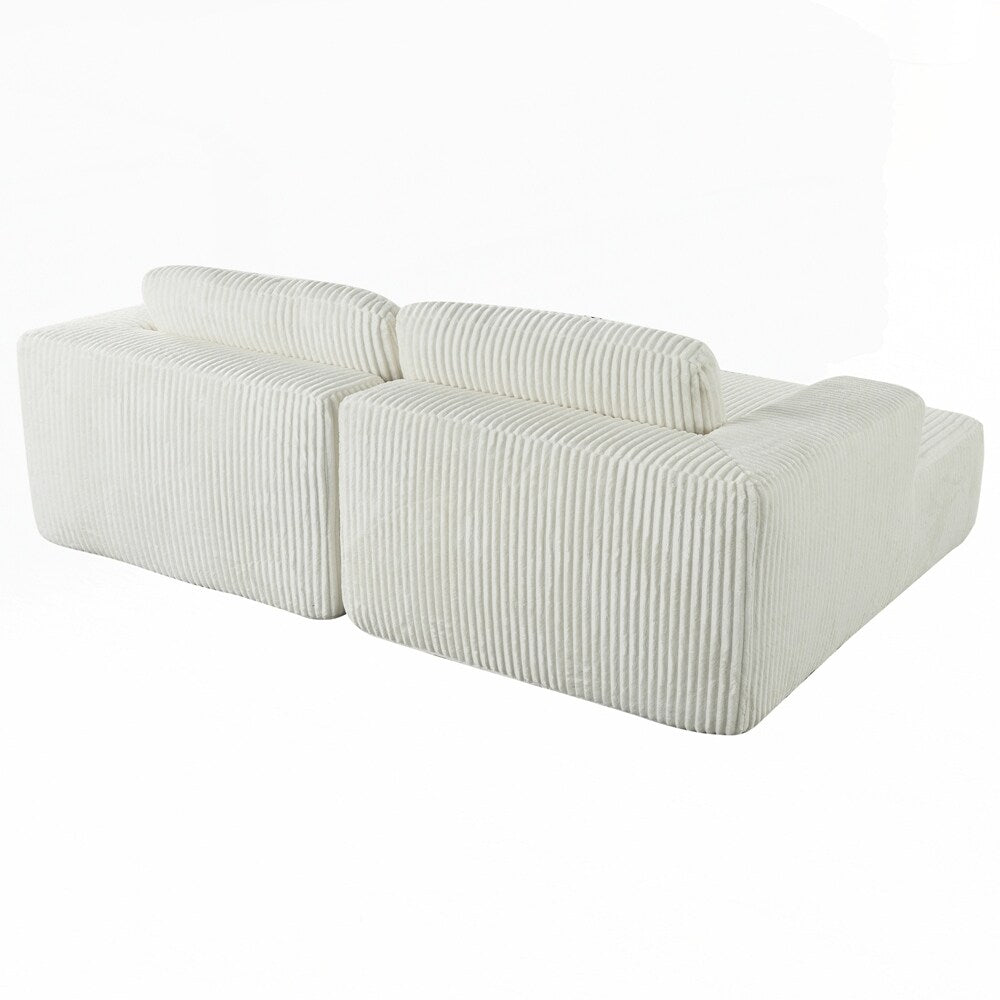 Divano letto matrimoniale in velluto a coste con 2 cuscini