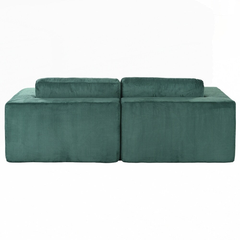 Divano letto matrimoniale in velluto a coste con 2 cuscini