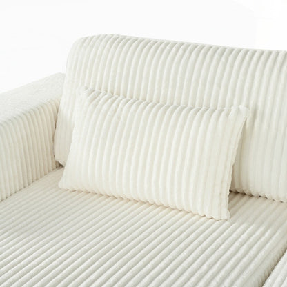 Divano letto matrimoniale in velluto a coste con 2 cuscini