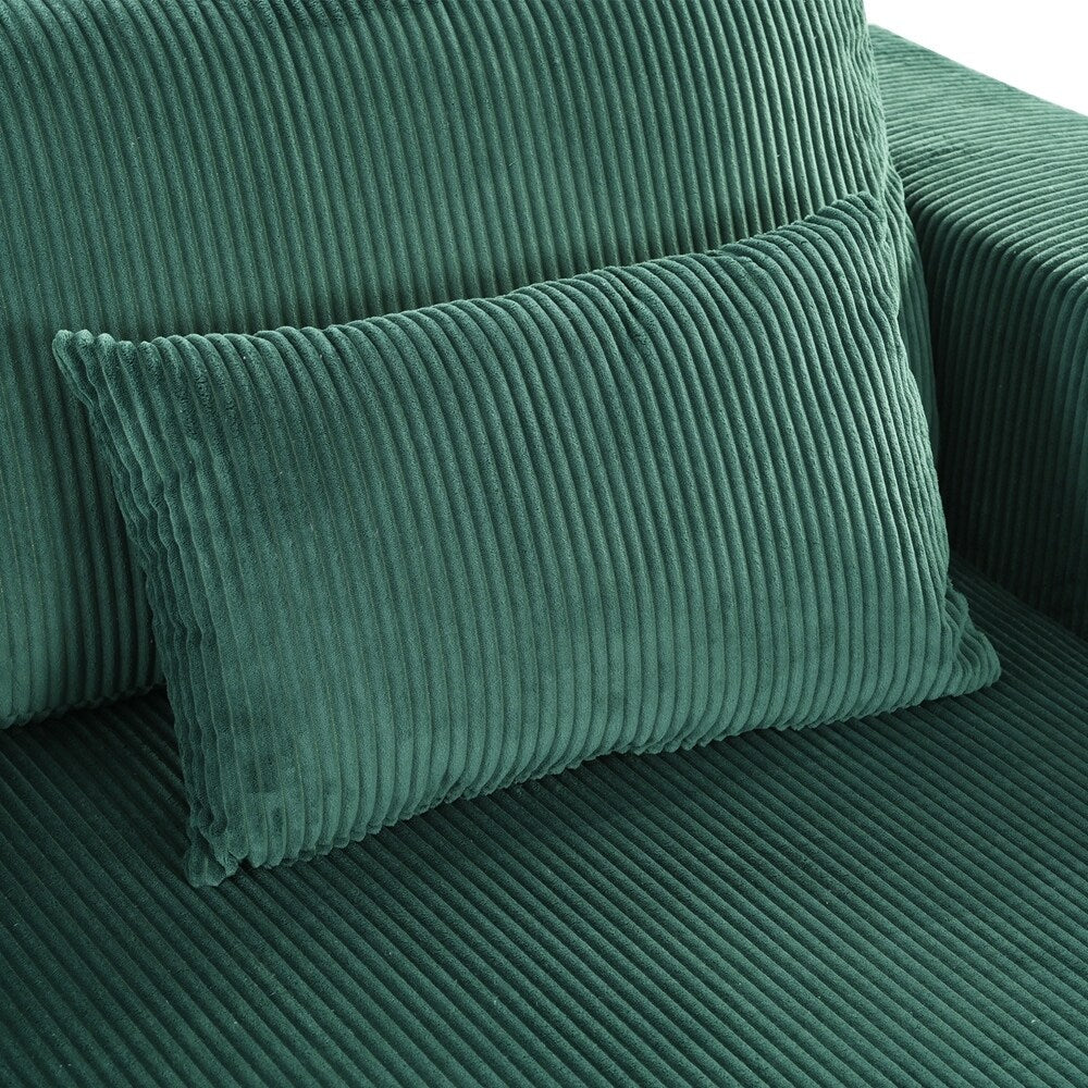 Divano letto matrimoniale in velluto a coste con 2 cuscini