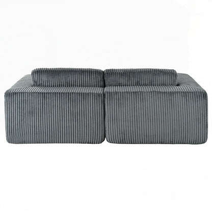 Divano letto matrimoniale in velluto a coste con 2 cuscini