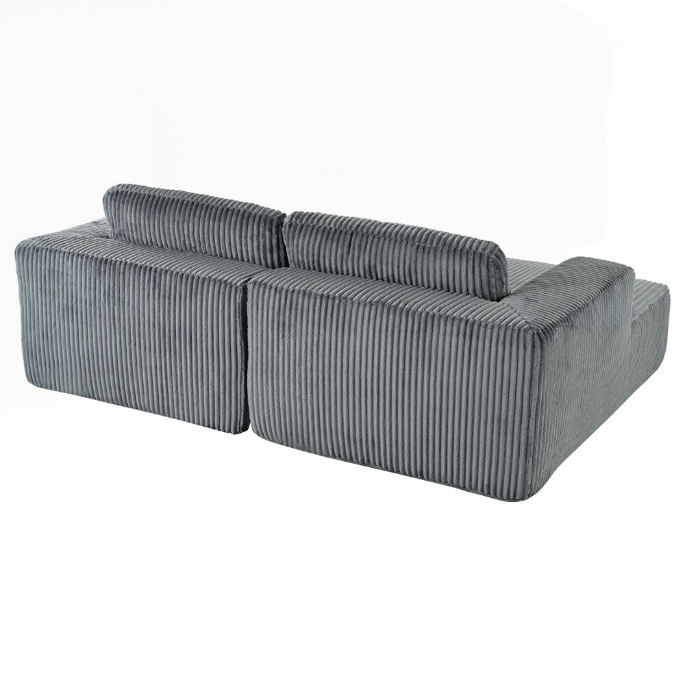 Divano letto matrimoniale in velluto a coste con 2 cuscini