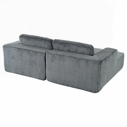 Divano letto matrimoniale in velluto a coste con 2 cuscini