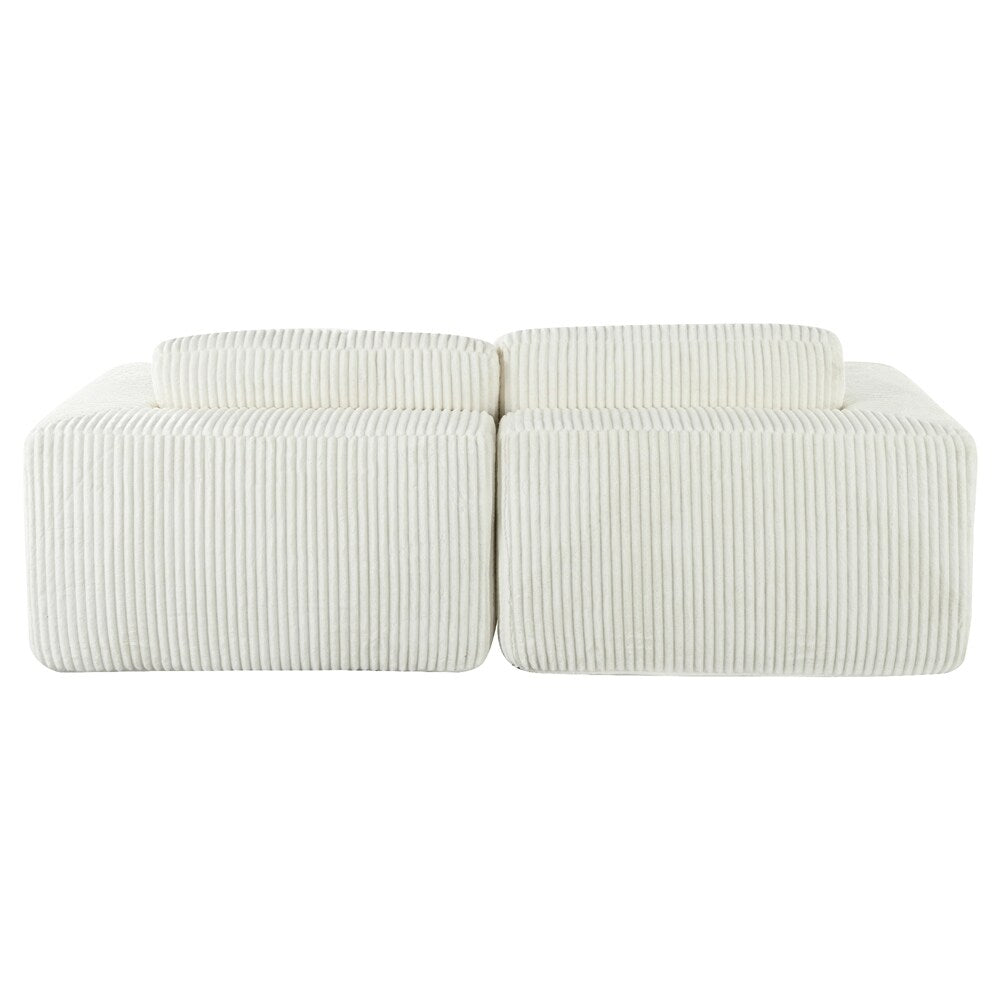 Divano letto matrimoniale in velluto a coste con 2 cuscini