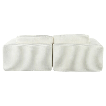 Divano letto matrimoniale in velluto a coste con 2 cuscini