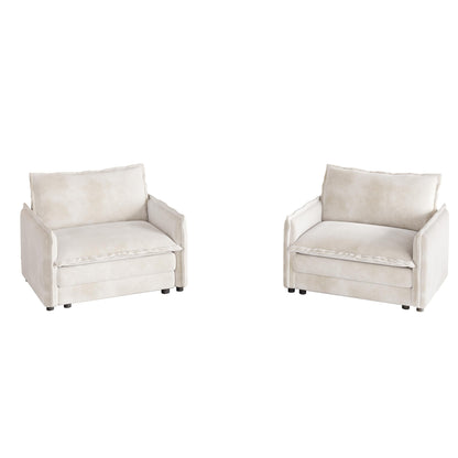 Divano a due posti in velluto a coste per soggiorno, divano imbottito di grandi dimensioni con seduta profonda e 2 cuscini