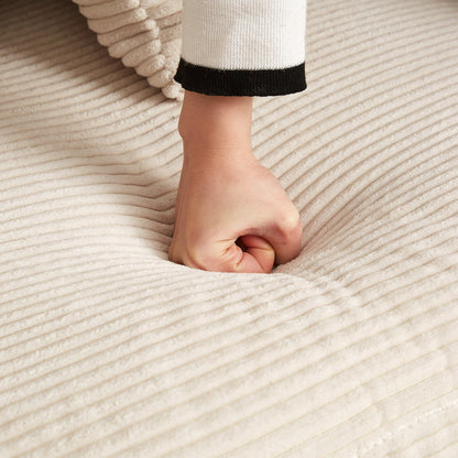 Divano a due posti in velluto a coste per soggiorno, divano imbottito di grandi dimensioni con seduta profonda e 2 cuscini