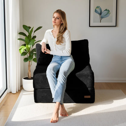 Divano letto pieghevole in velluto a coste, materasso da pavimento da 6 pollici