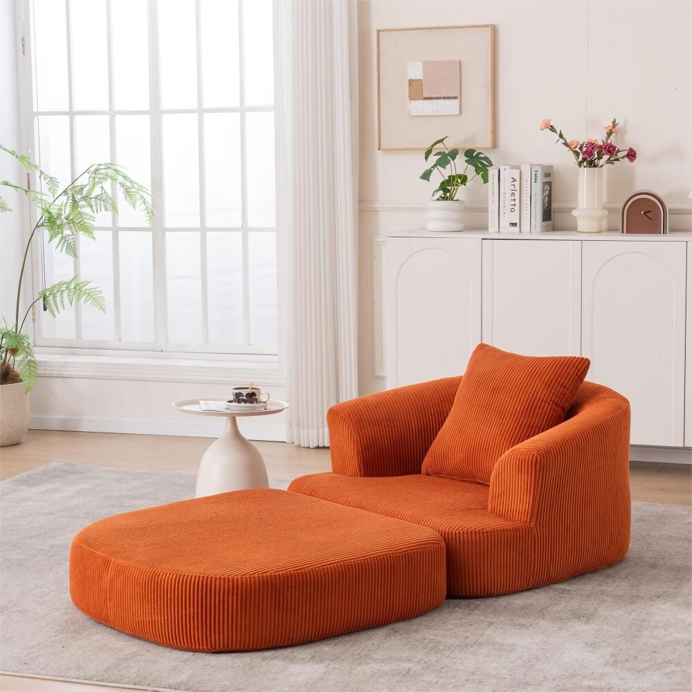 Divano reclinabile singolo pieghevole in velluto a coste