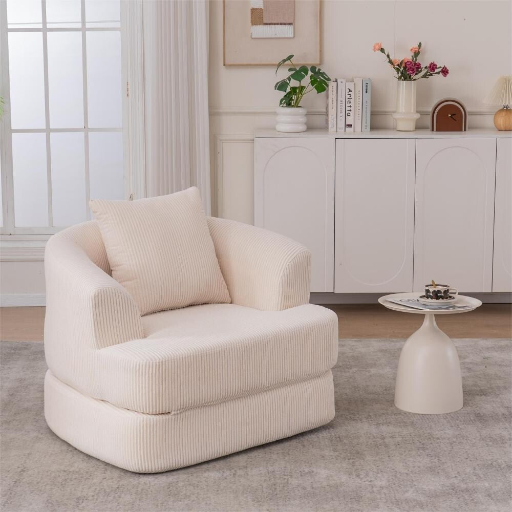 Divano reclinabile singolo pieghevole in velluto a coste