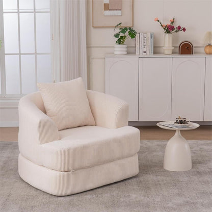 Divano reclinabile singolo pieghevole in velluto a coste